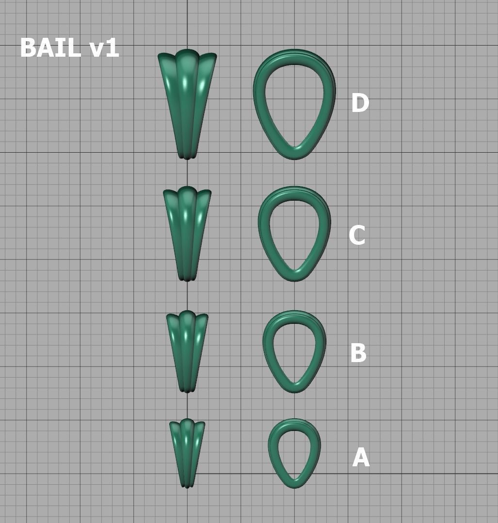 BAILS LOOP PACKAGE for Pendants Necklaces v1 3D print model_6