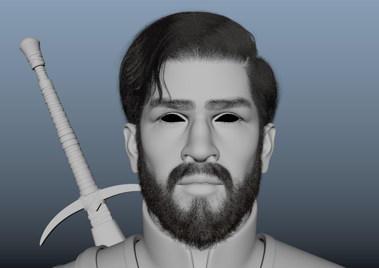 Warrior Game Character Low-poly 3D model_15