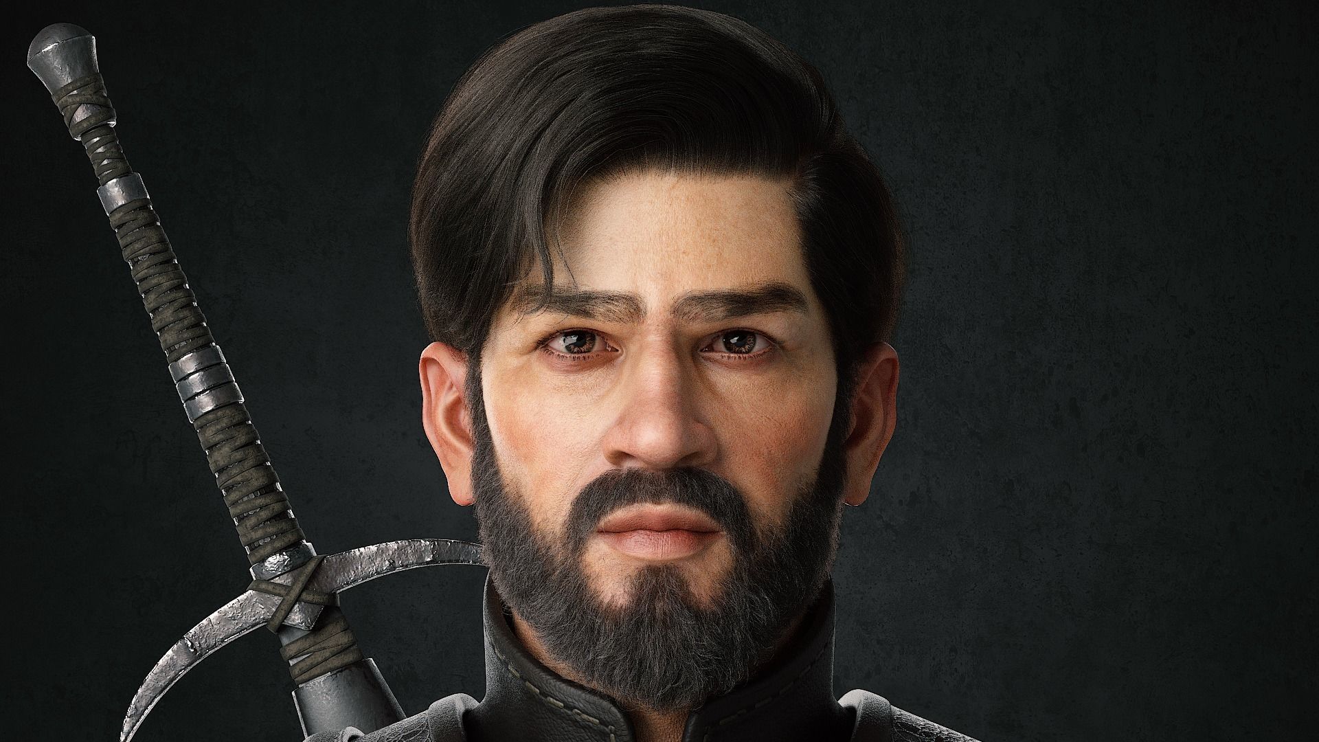 Warrior Game Character Low-poly 3D model_2