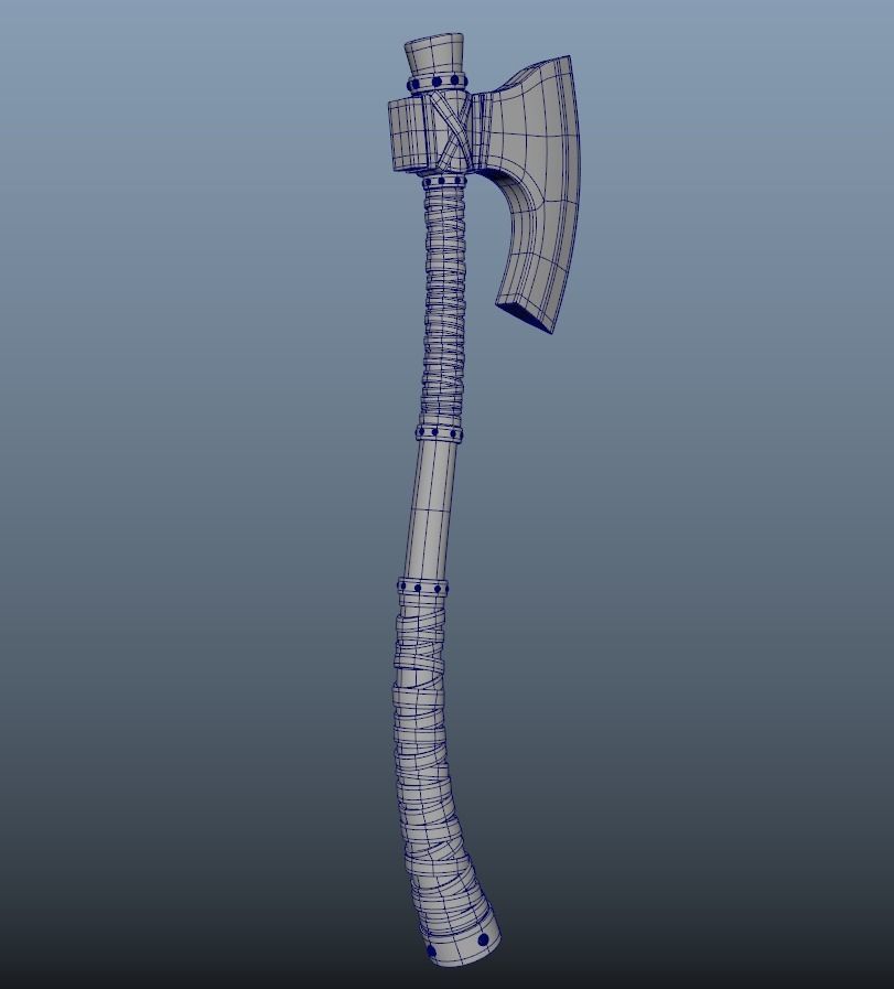 Warrior Game Character Low-poly 3D model_10