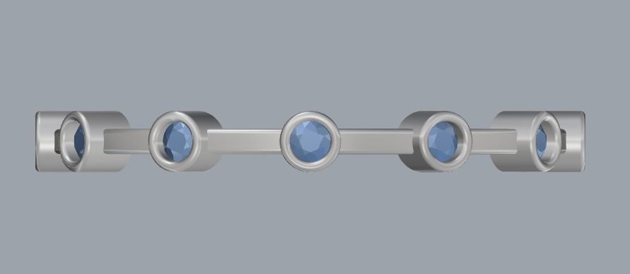 Digital Ring Jewelry Silver Round Gemstones Band Ring Jewelry 3D print model_8