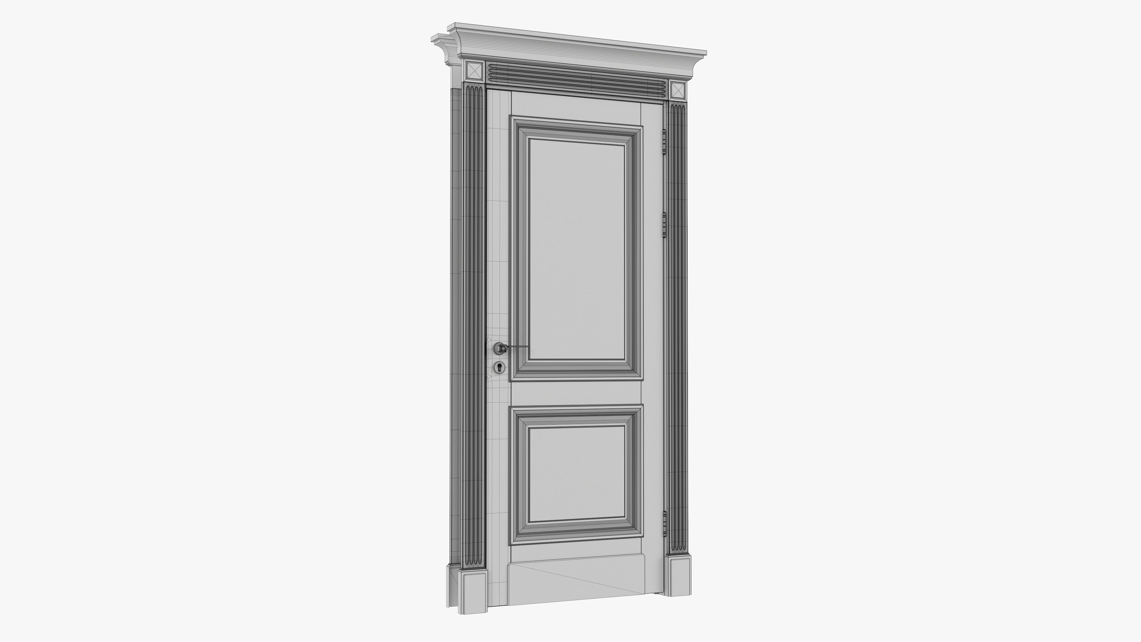 Door classic 03 3D model_9