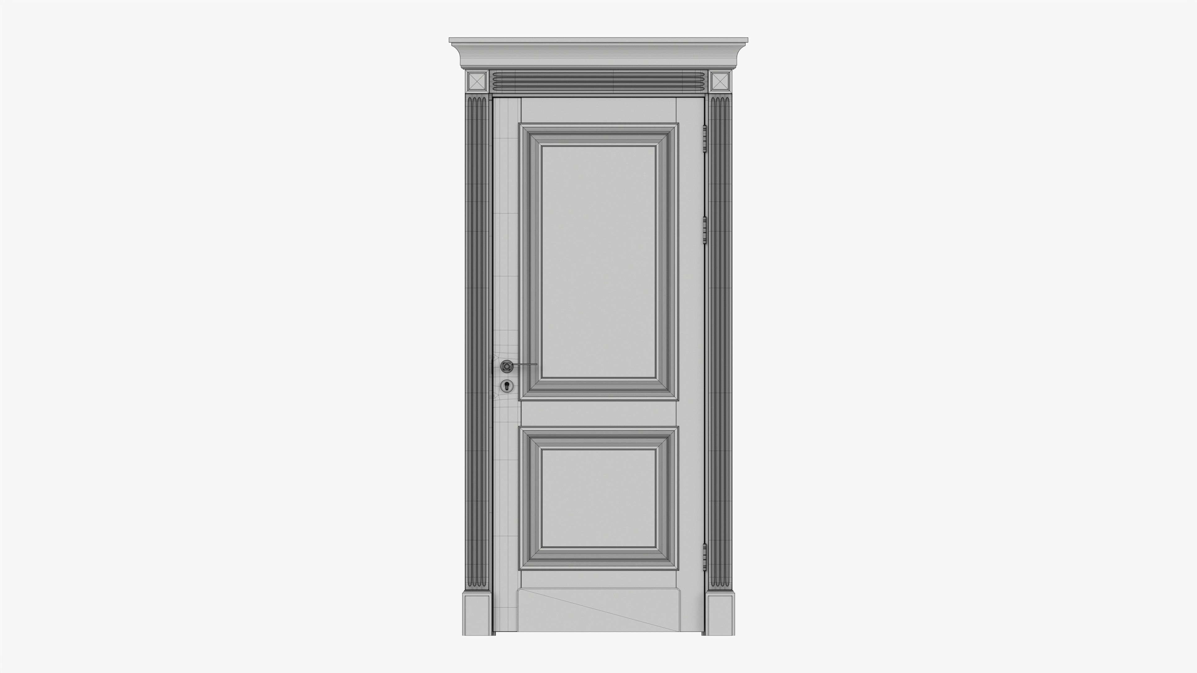 Door classic 03 3D model_11