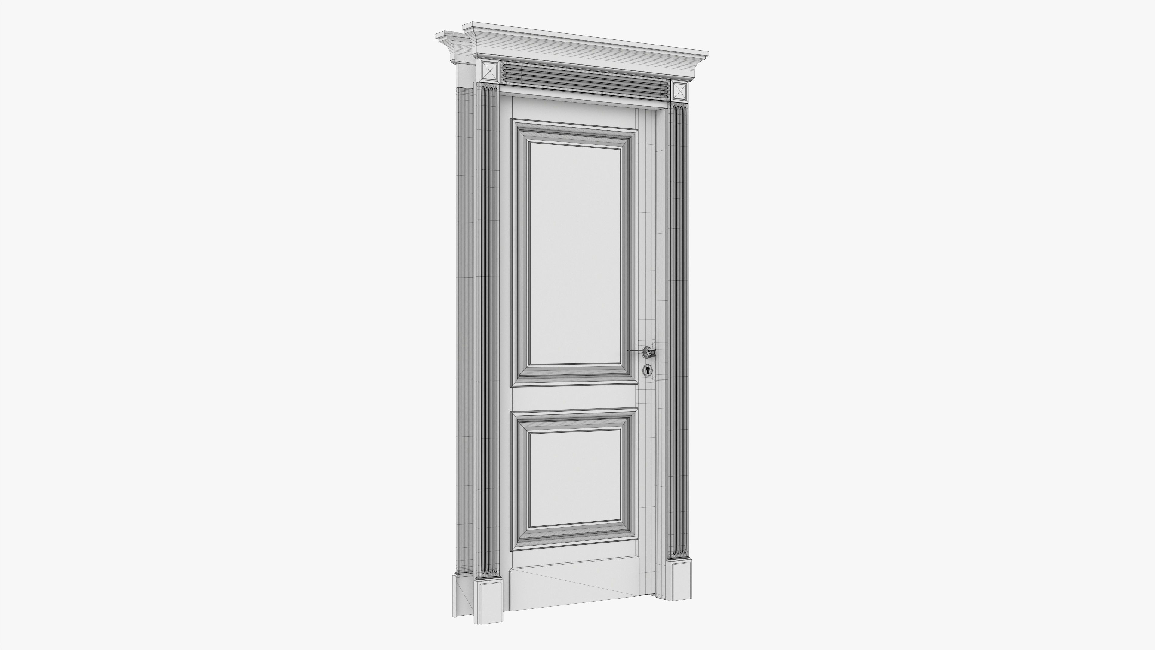 Door classic 03 3D model_10