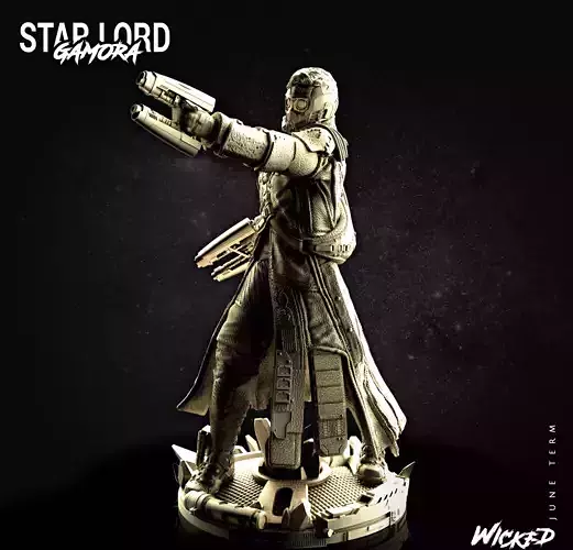 Wicked Marvel Star Lord Sculpture Guardians of the Galaxy STLs 3D print model