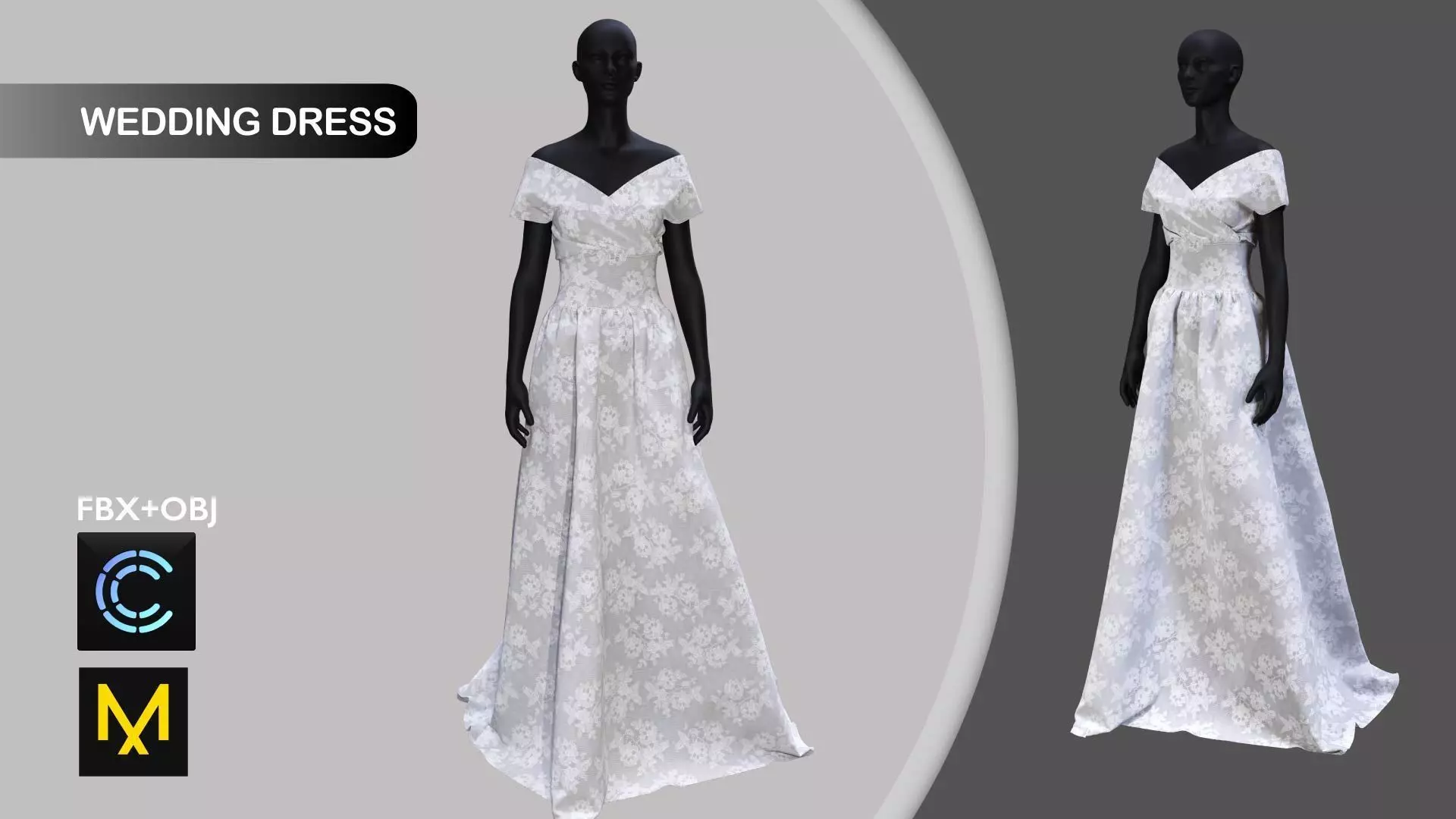 Wedding Dress Marvelous Designer 3D model