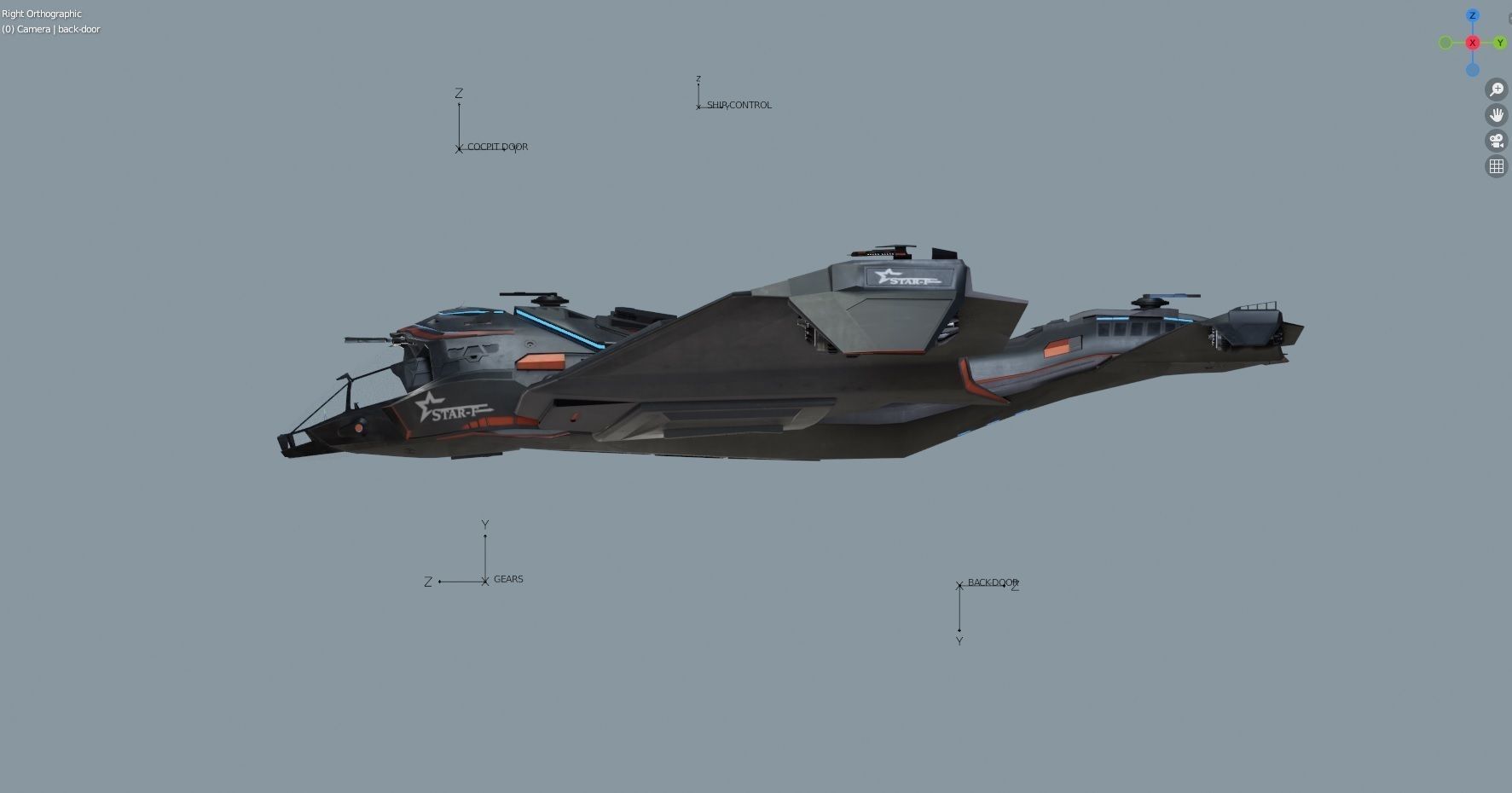 Star Fighter - Rigged-High Resolution Textured - include inside Low-poly 3D model_29