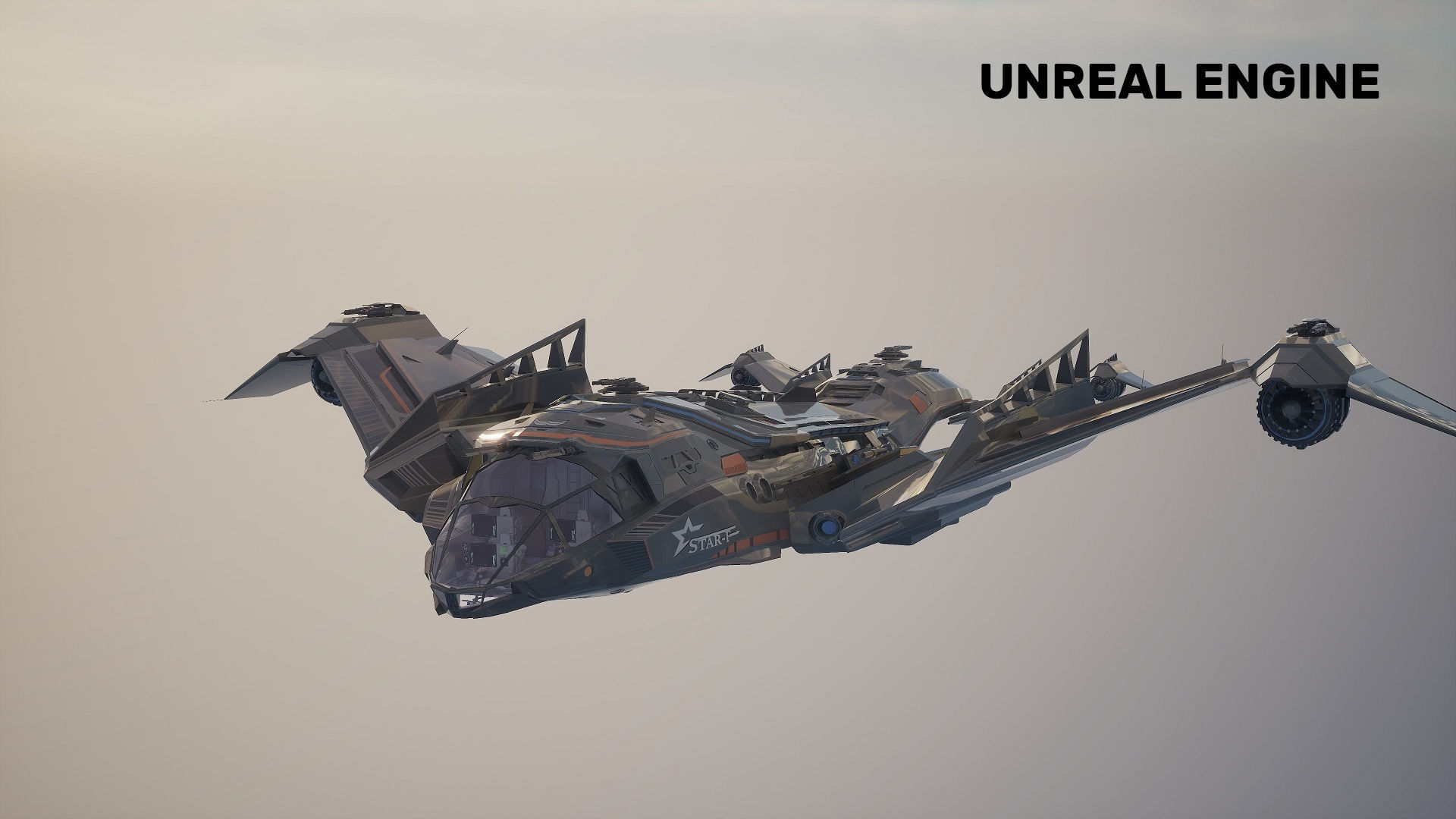 Star Fighter - Rigged-High Resolution Textured - include inside Low-poly 3D model_9