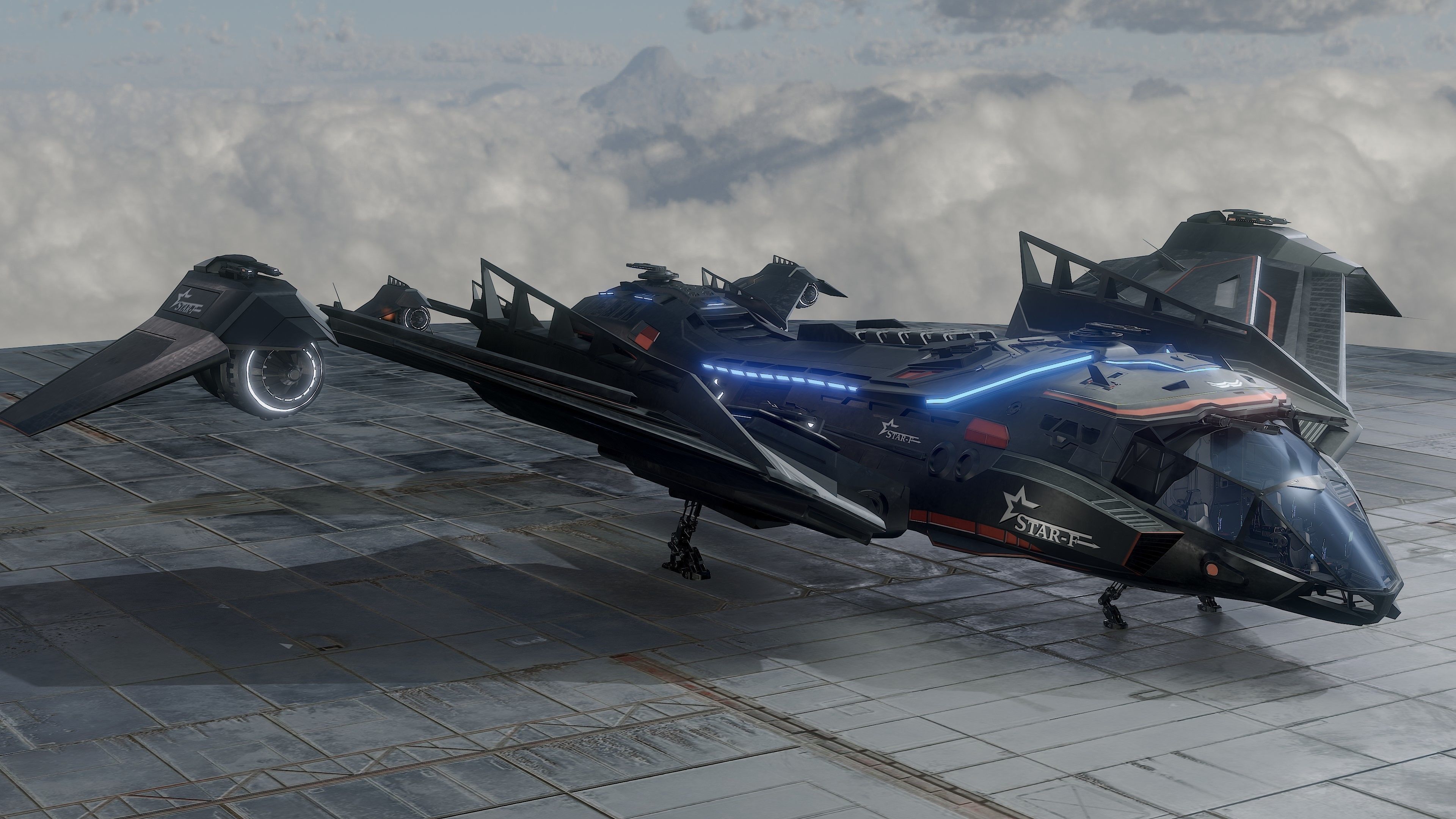 Star Fighter - Rigged-High Resolution Textured - include inside Low-poly 3D model_24