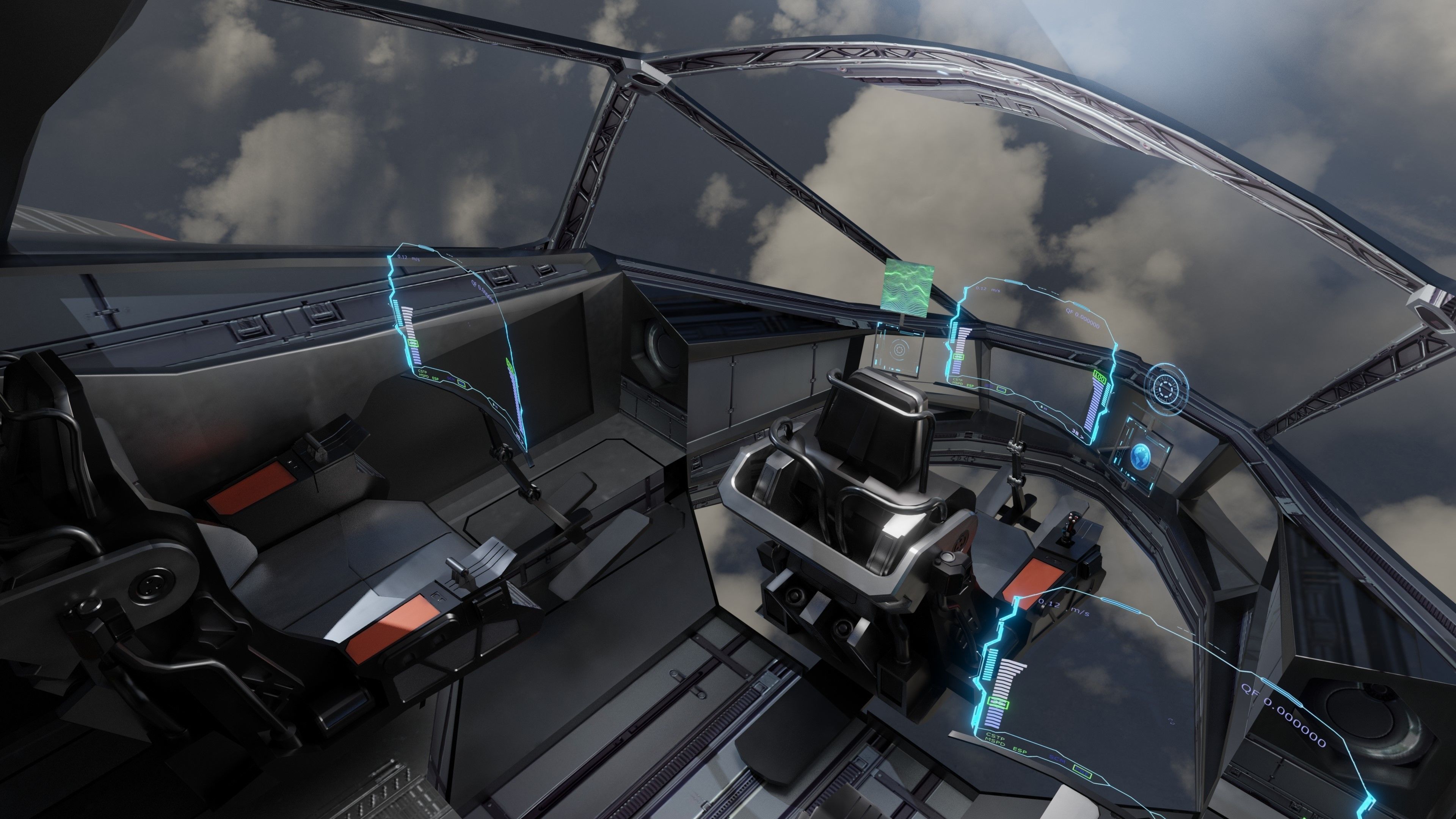 Star Fighter - Rigged-High Resolution Textured - include inside Low-poly 3D model_16