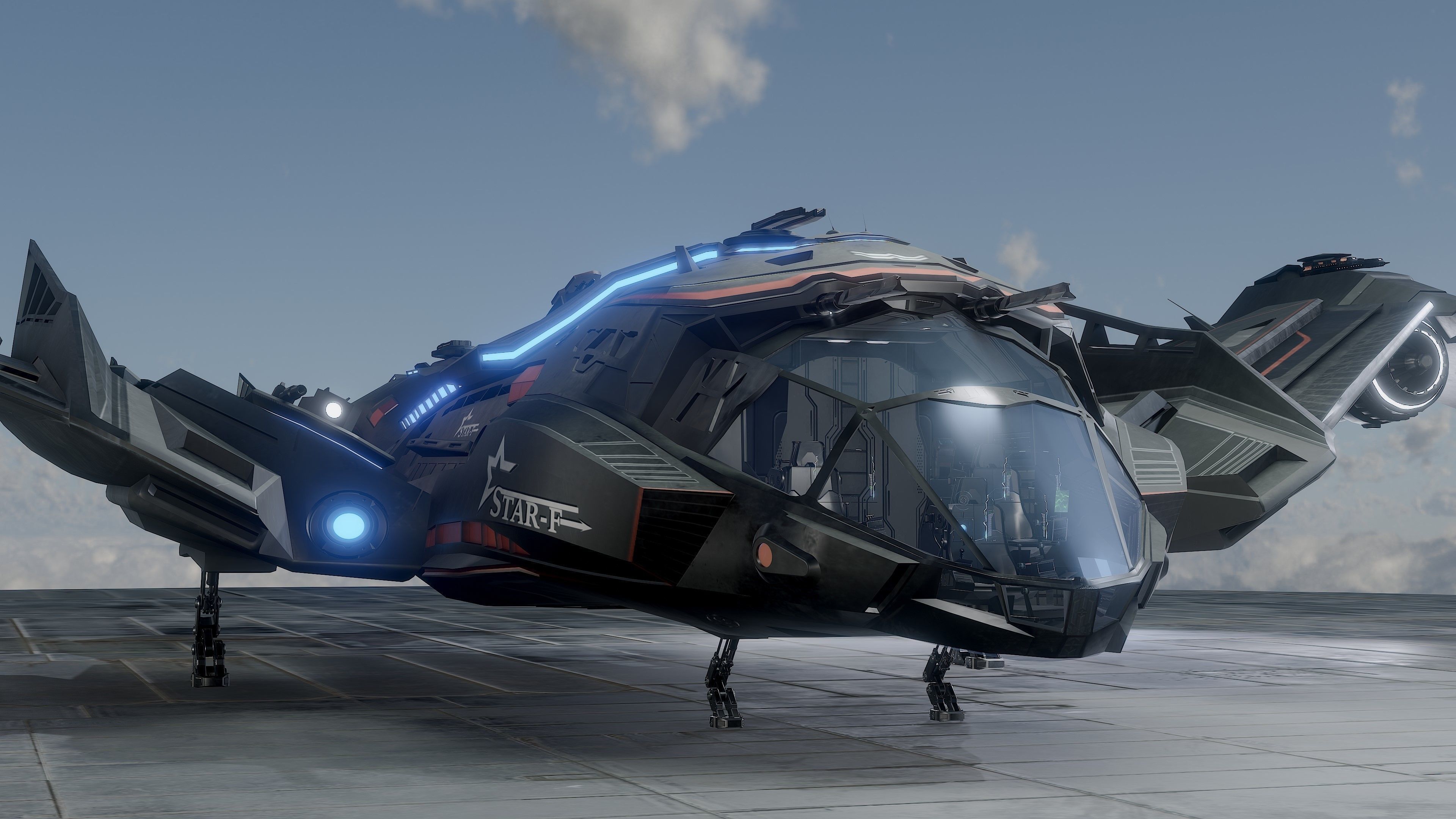 Star Fighter - Rigged-High Resolution Textured - include inside Low-poly 3D model_26