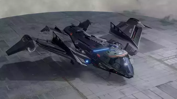 Star Fighter - Rigged-High Resolution Textured - include inside Low-poly 3D model