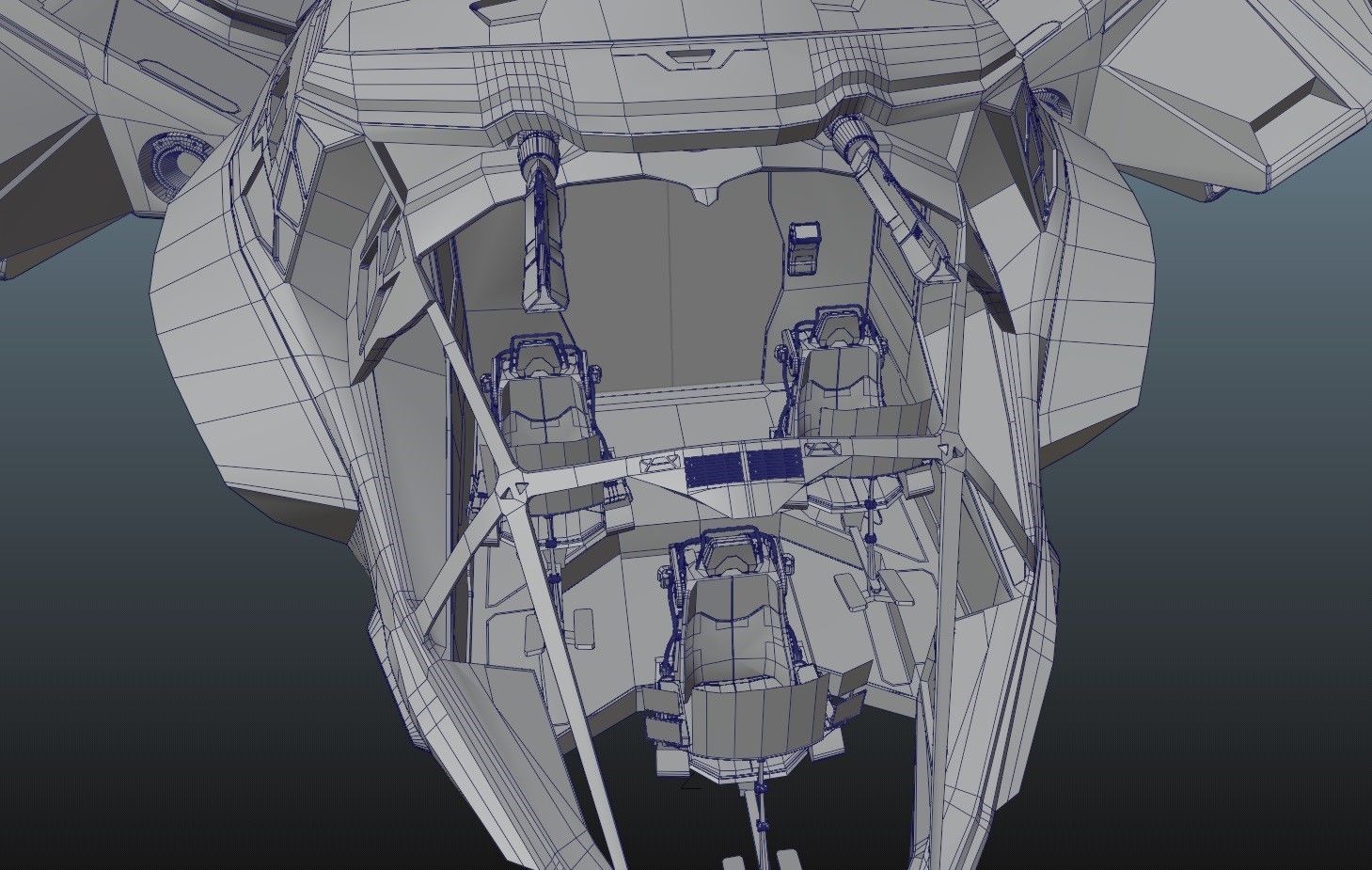 Star Fighter - Rigged-High Resolution Textured - include inside Low-poly 3D model_34