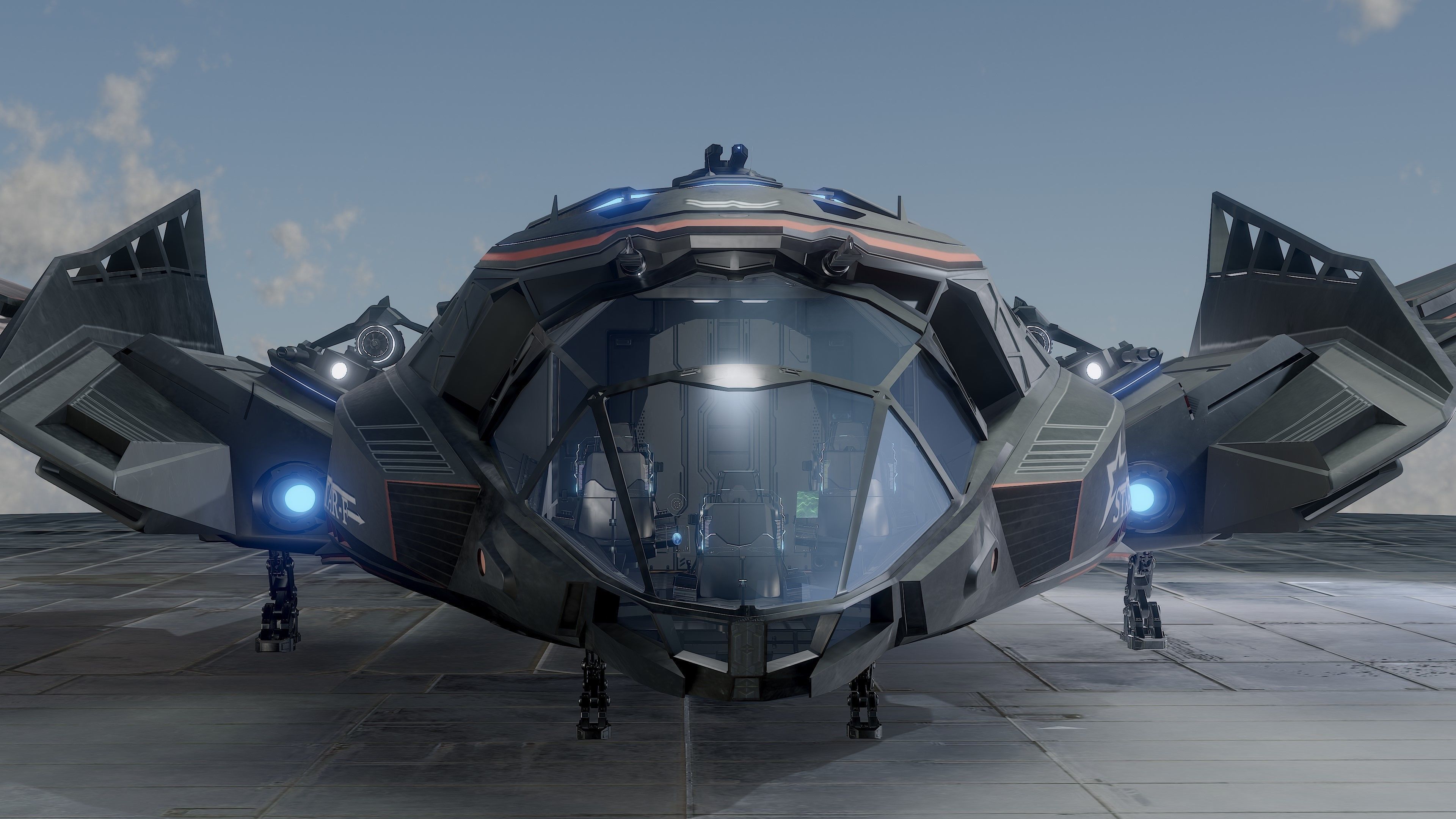 Star Fighter - Rigged-High Resolution Textured - include inside Low-poly 3D model_27