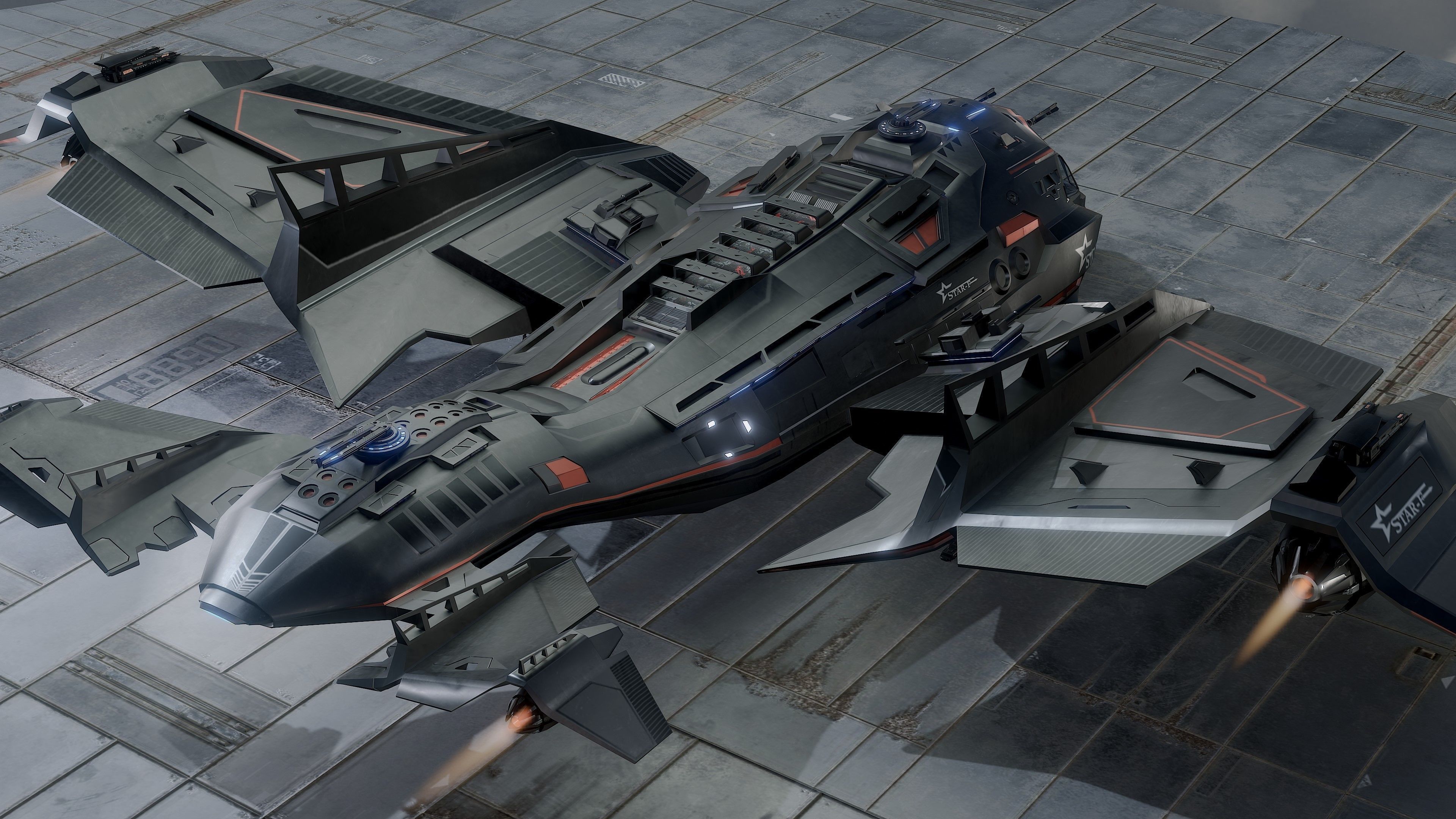 Star Fighter - Rigged-High Resolution Textured - include inside Low-poly 3D model_4