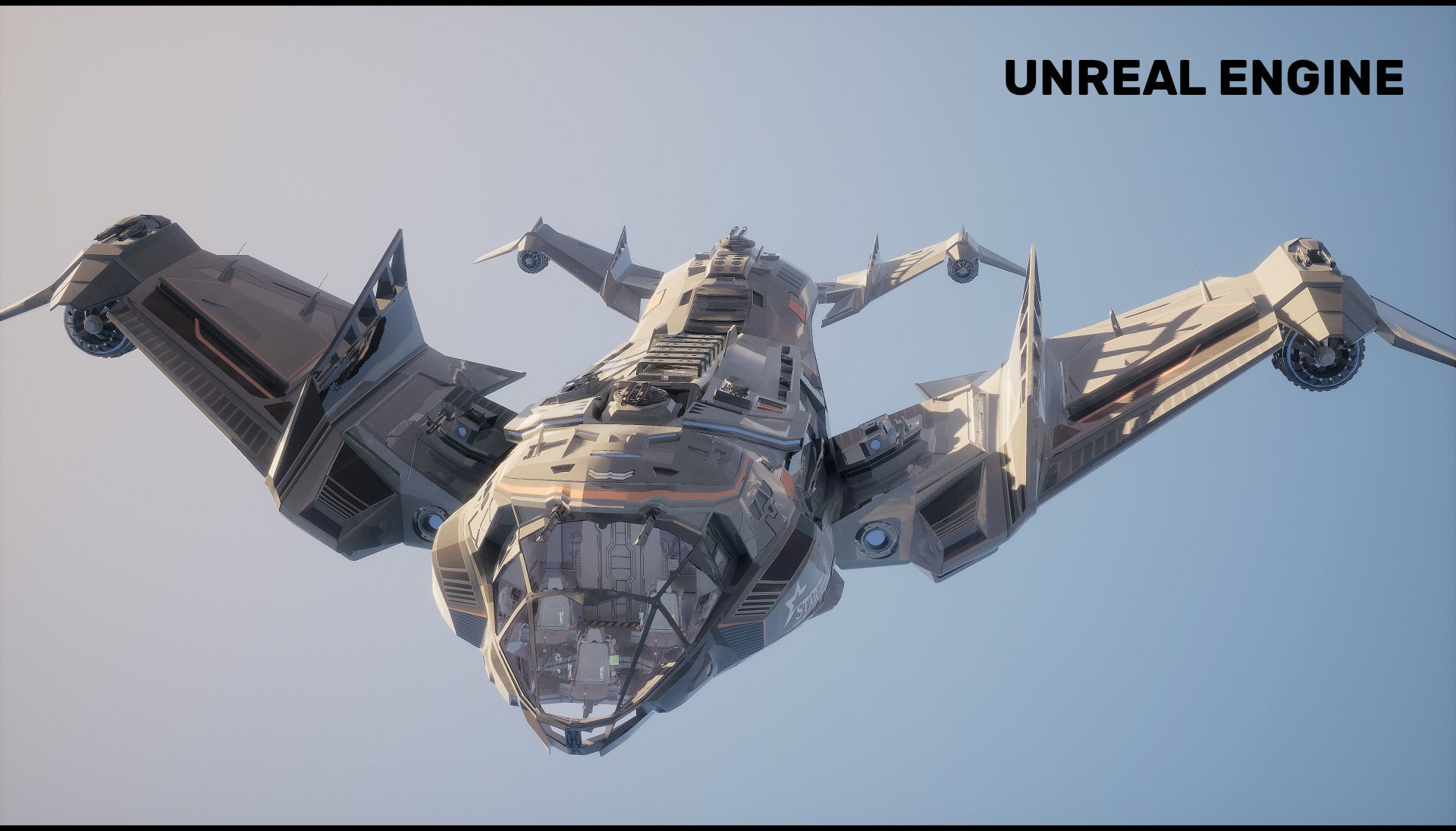 Star Fighter - Rigged-High Resolution Textured - include inside Low-poly 3D model_6