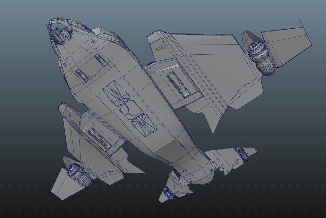 Star Fighter - Rigged-High Resolution Textured - include inside Low-poly 3D model_33