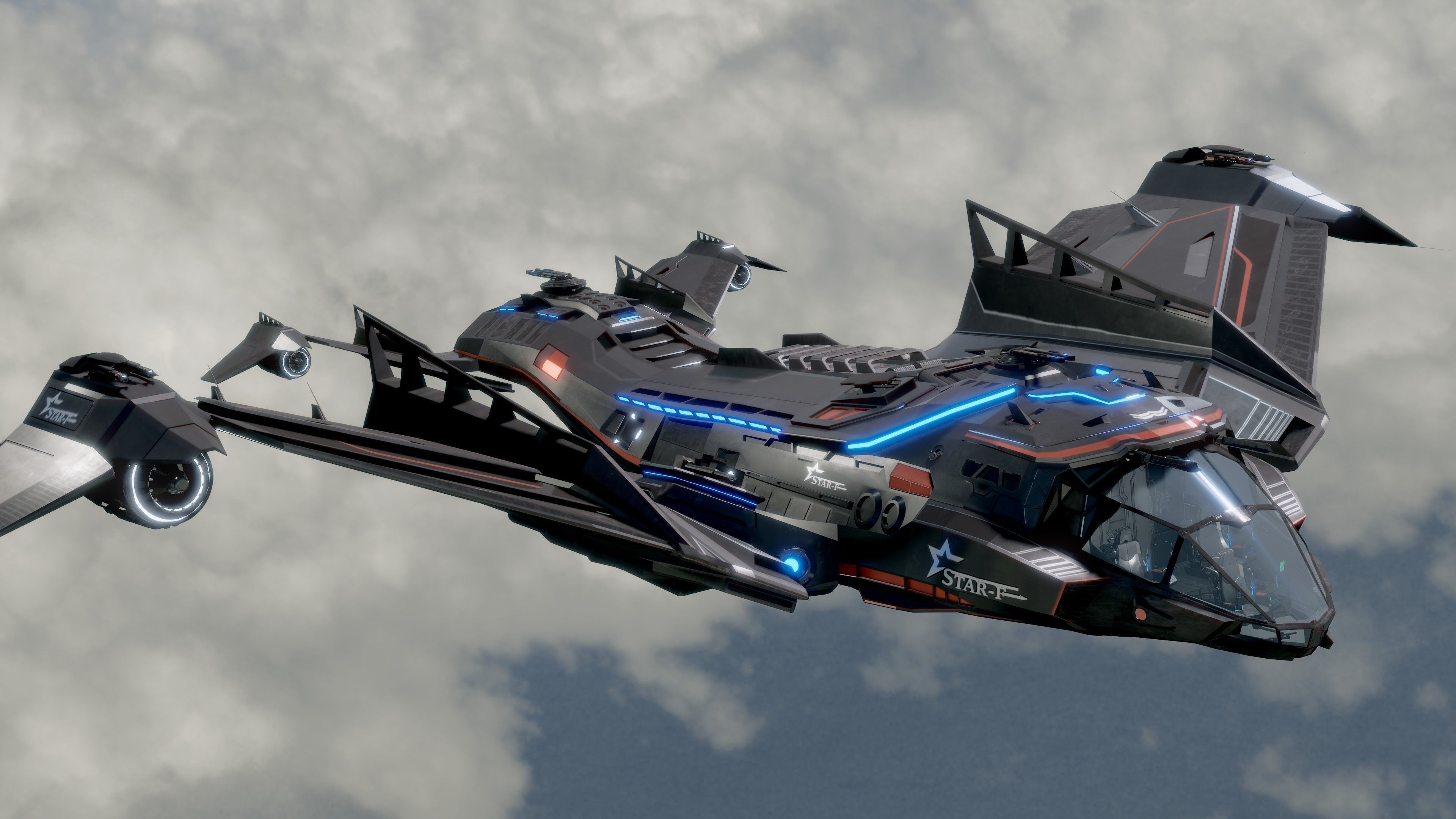 Star Fighter - Rigged-High Resolution Textured - include inside Low-poly 3D model_3