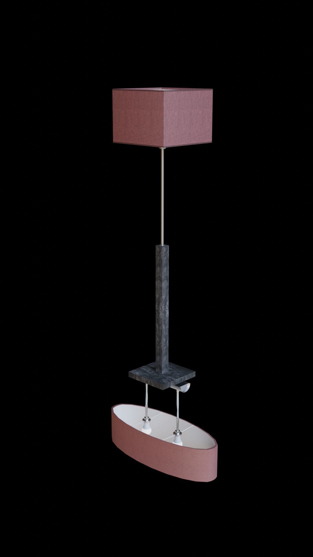 Set of interior lamps Low-poly 3D model_1