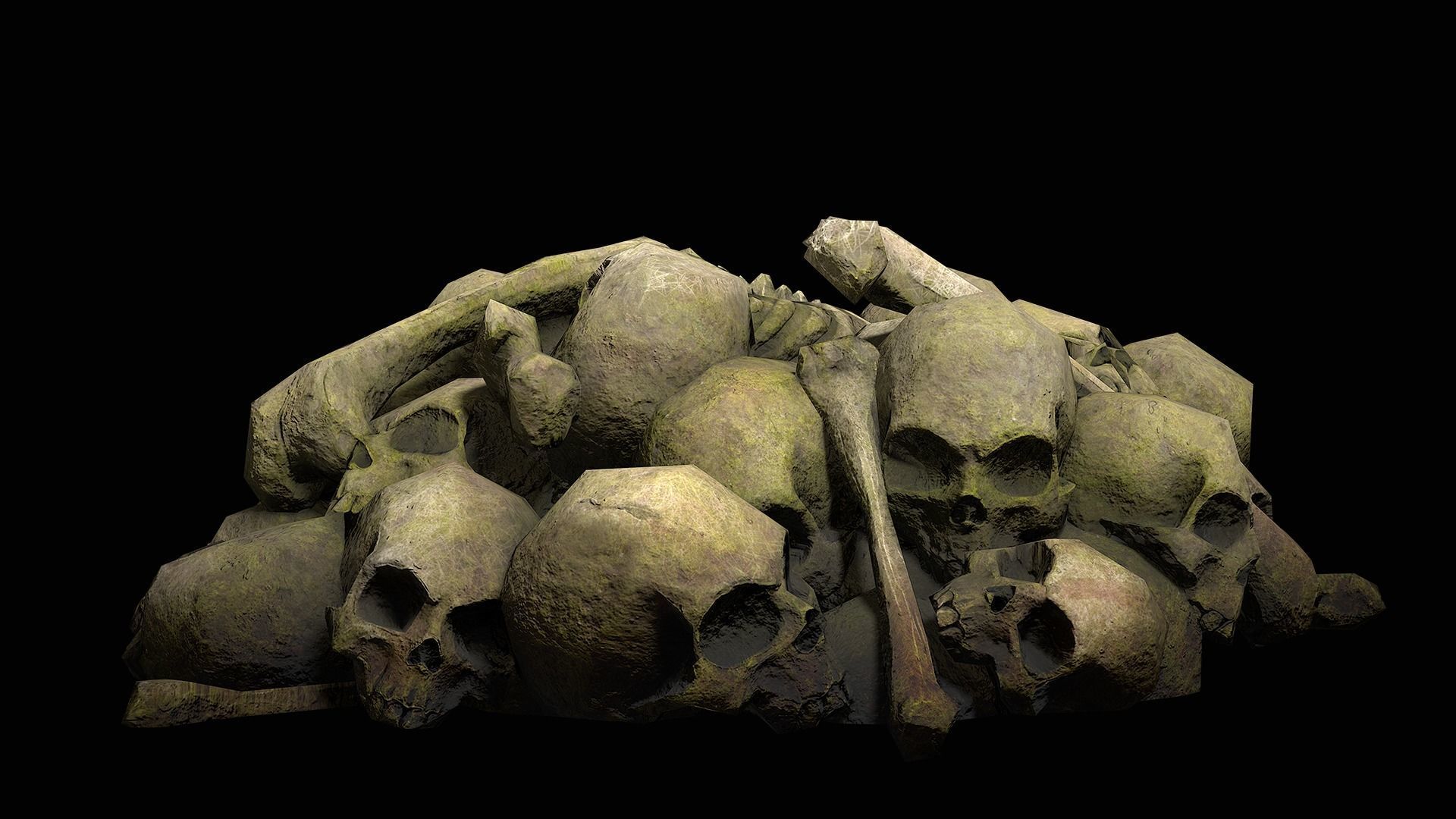 Pile of bones Low-poly 3D model_16