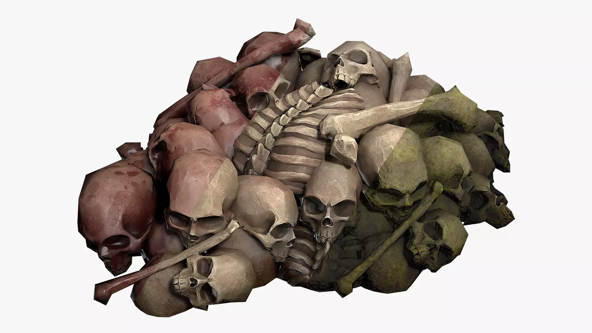 Pile of bones Low-poly 3D model_0