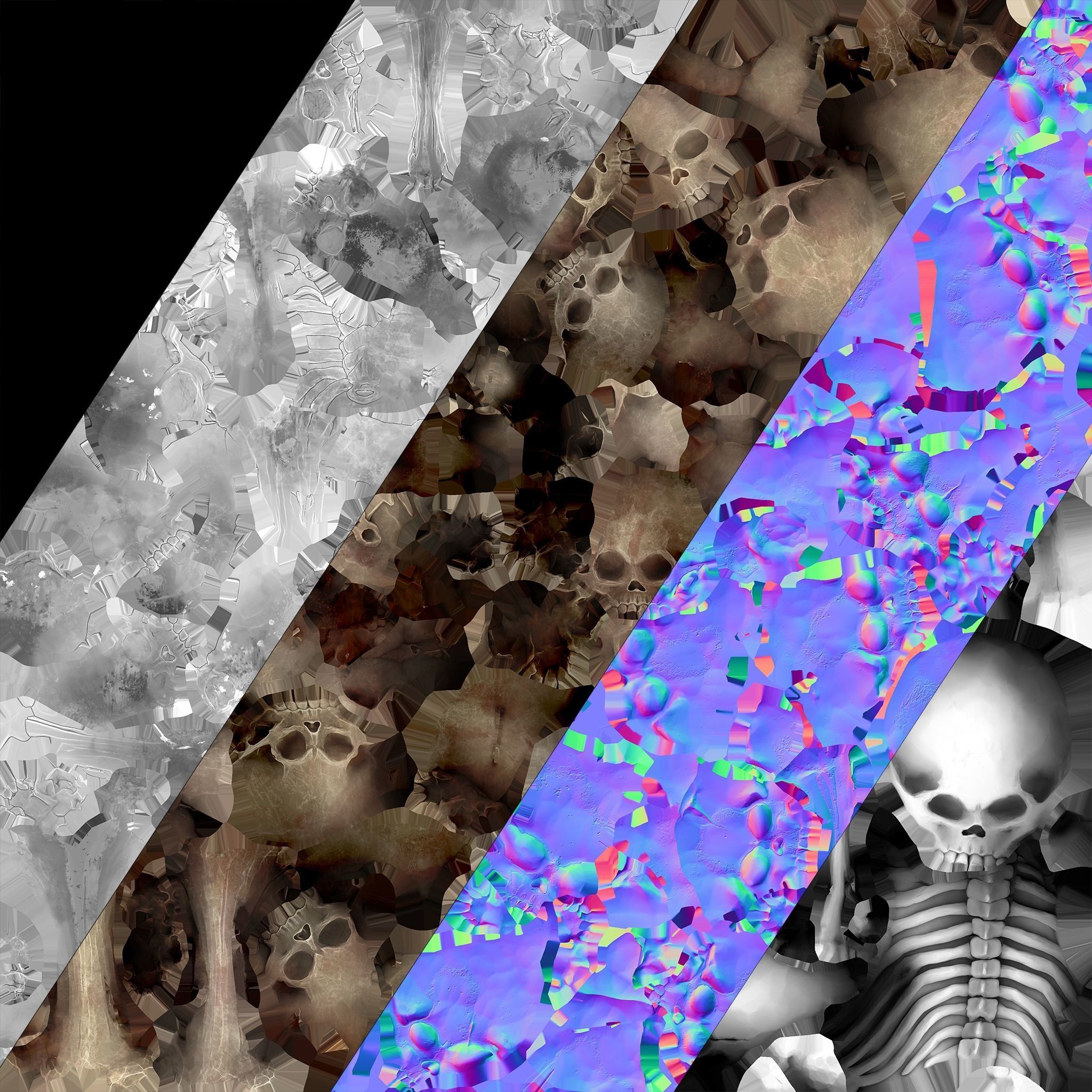 Pile of bones Low-poly 3D model_22