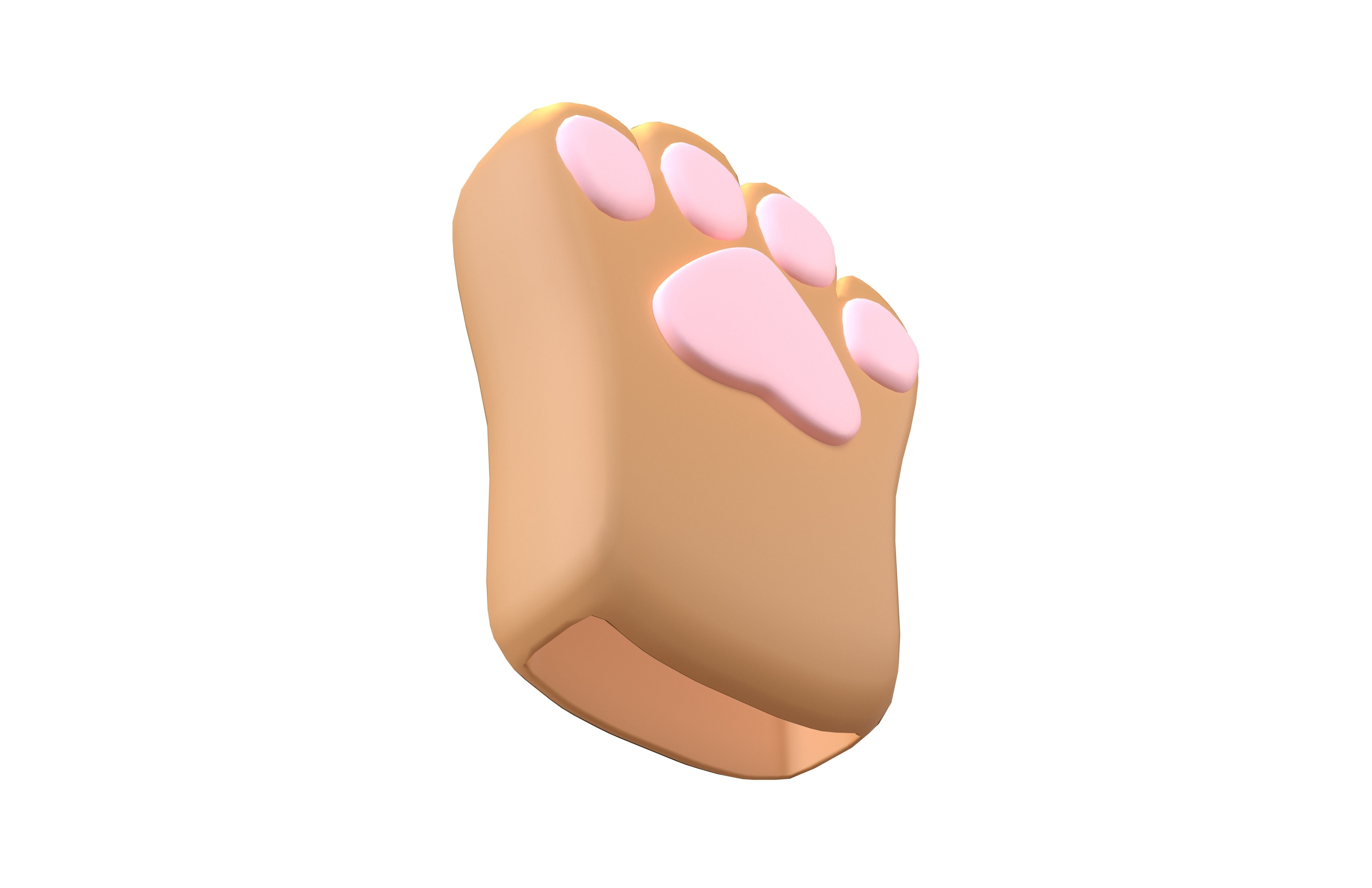 Cat Paw Glove v1 003 Low-poly 3D model_3