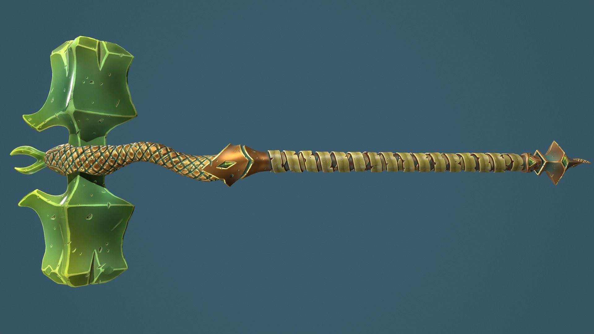 Snake hammer Low-poly 3D model_1