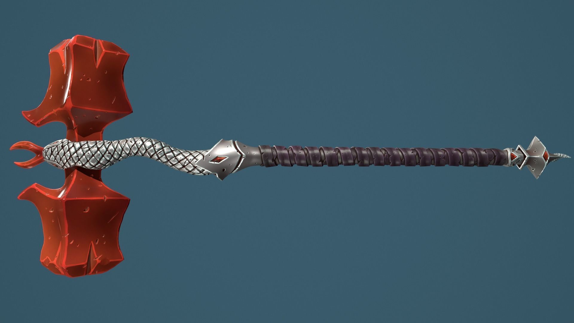 Snake hammer Low-poly 3D model_12
