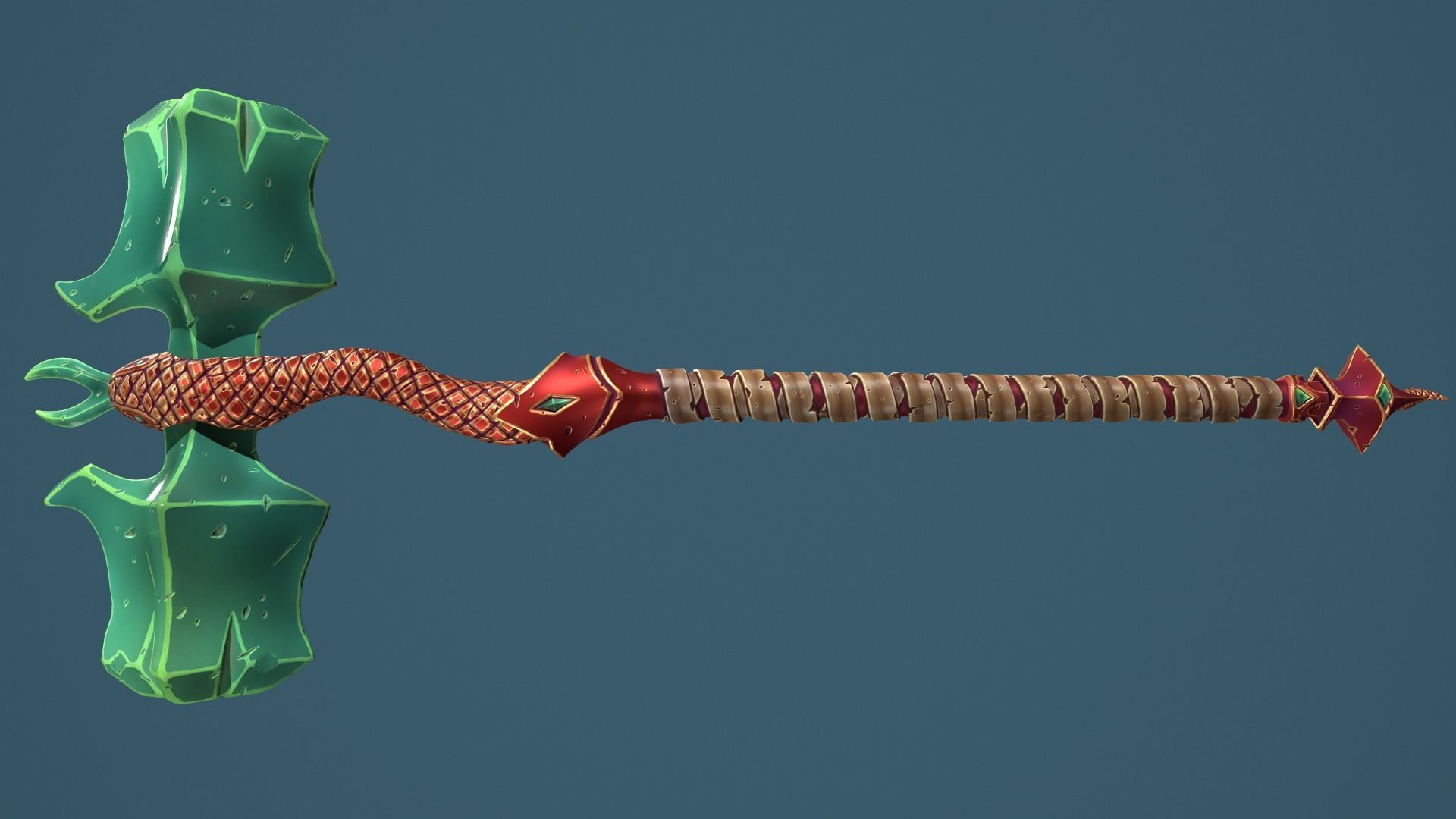 Snake hammer Low-poly 3D model_4