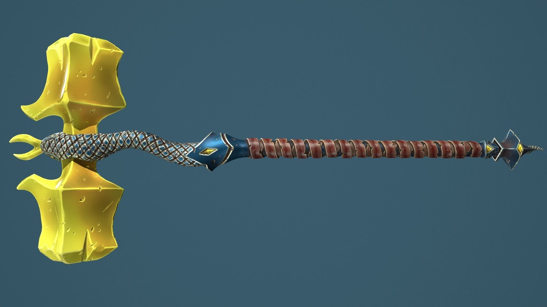 Snake hammer Low-poly 3D model_16