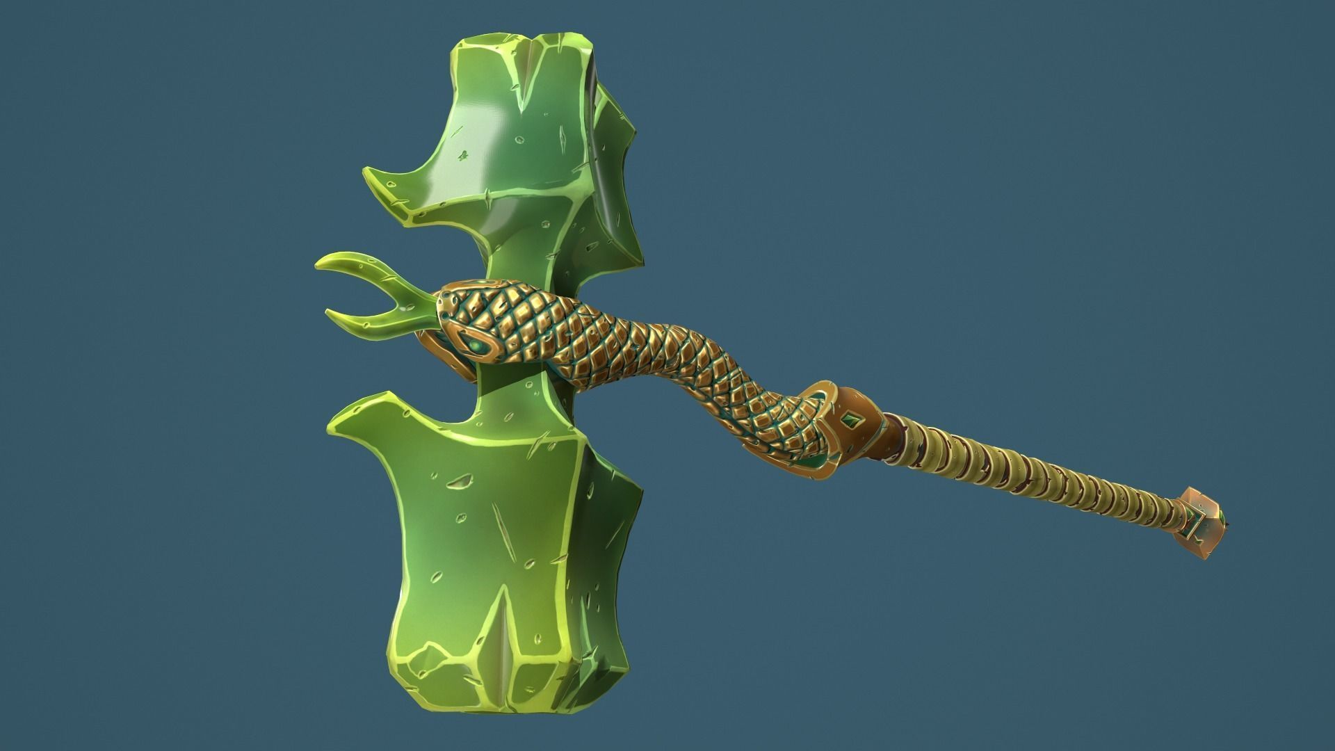 Snake hammer Low-poly 3D model_20