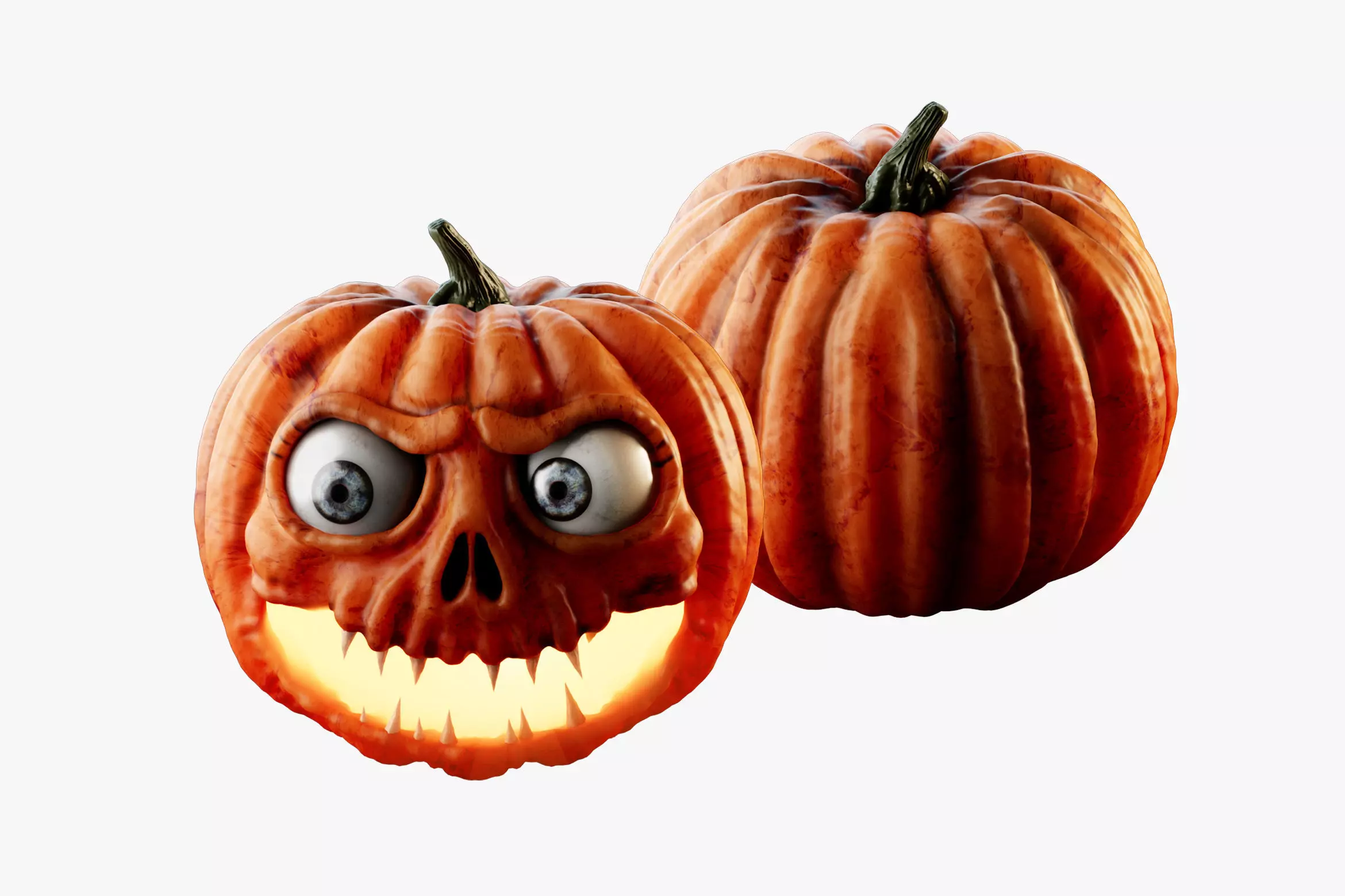 Halloween Jack O Lantern 3D Model for Element 3D and Cinema 4D 3D model_1