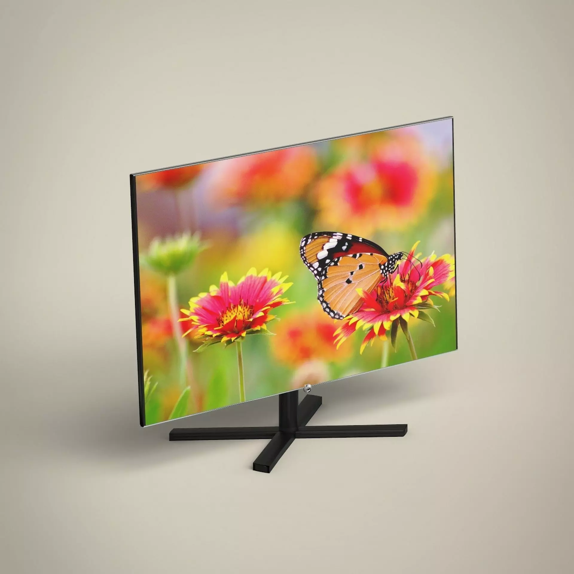 LED TV Low-poly 3D model_0
