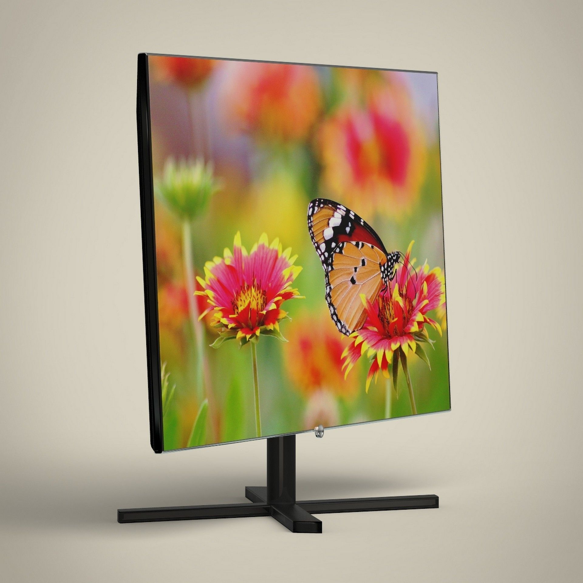 LED TV Low-poly 3D model_4