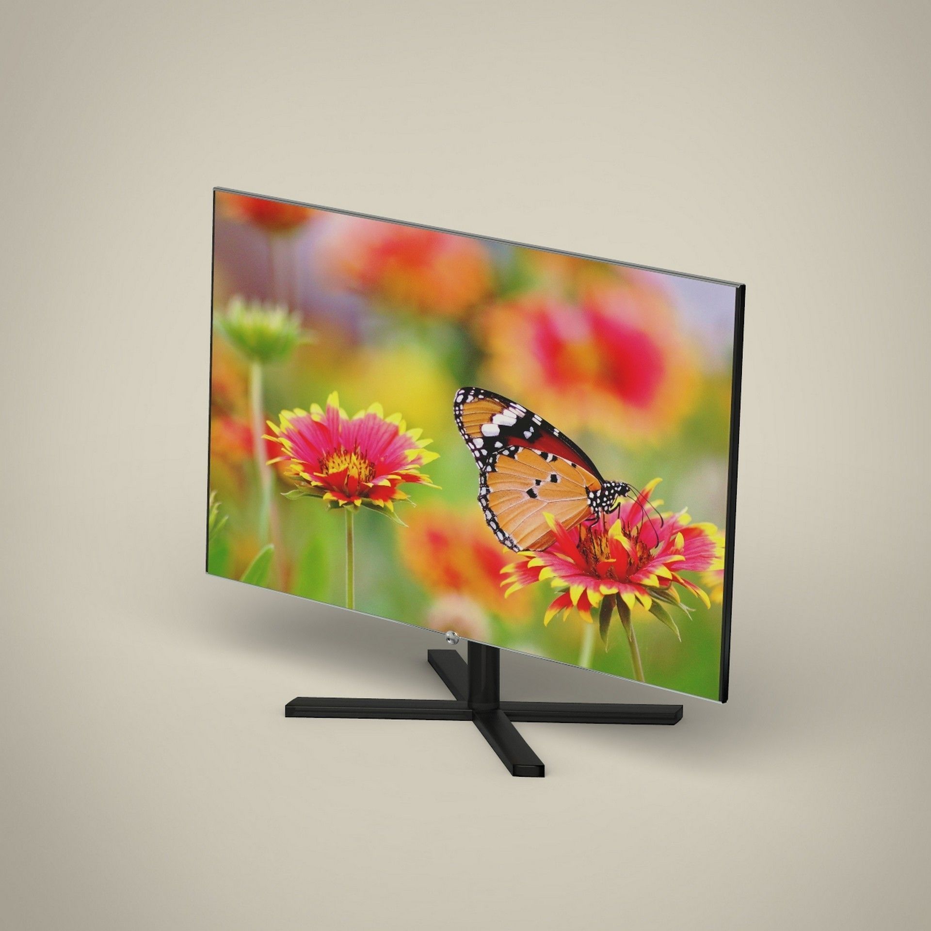 LED TV Low-poly 3D model_1