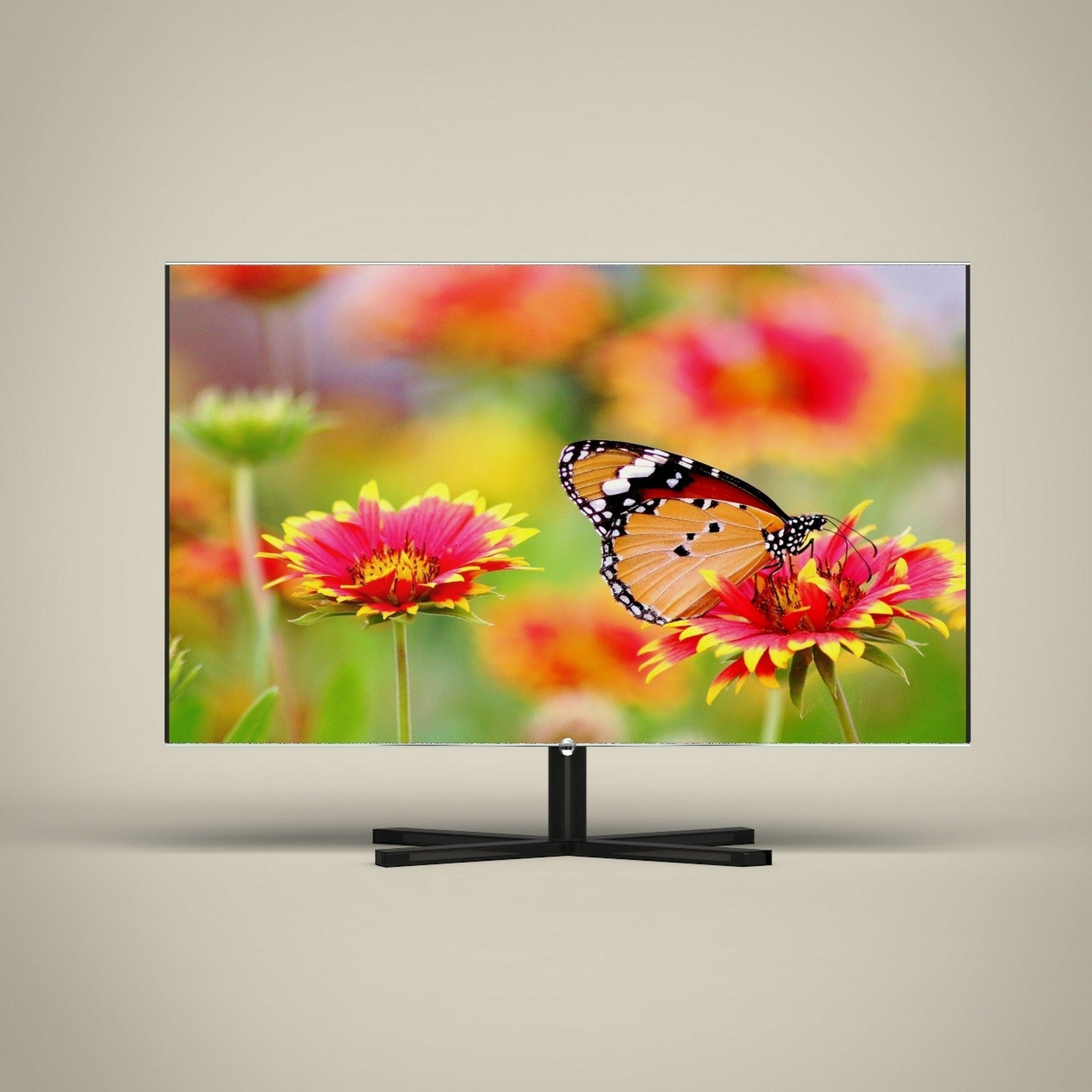 LED TV Low-poly 3D model_2