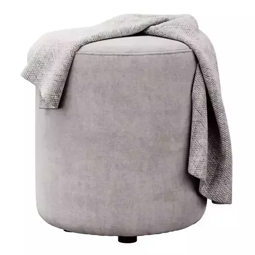 Isla Fabric and leather Ottoman by Westelm 3D model