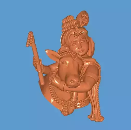 Krishna lord on cow 3D print model