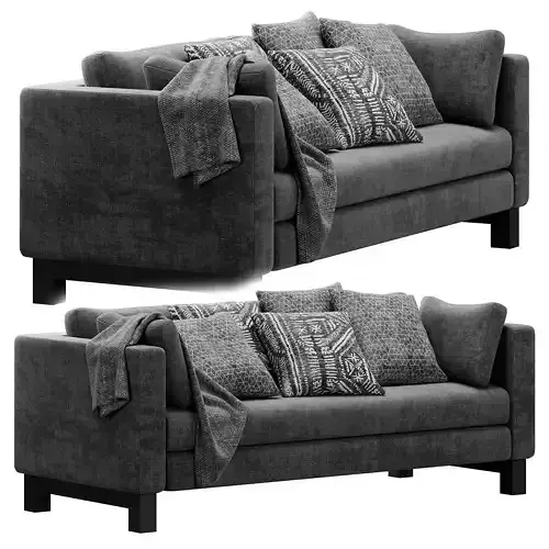 Pacific Bench Track Arm Sofa with Wood Legs by Crate and barrel