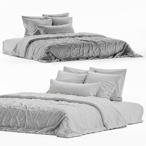 linen bedding 4 3D model