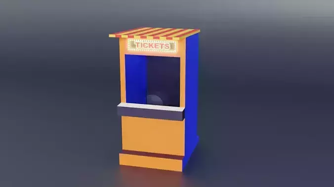 Ticket Counter for collecting entrance fee 3D model