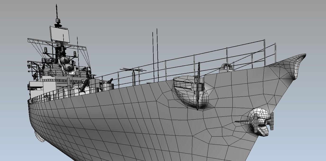 USS Bainbridge CGN-25 3d model low-poly Low-poly 3D model_5