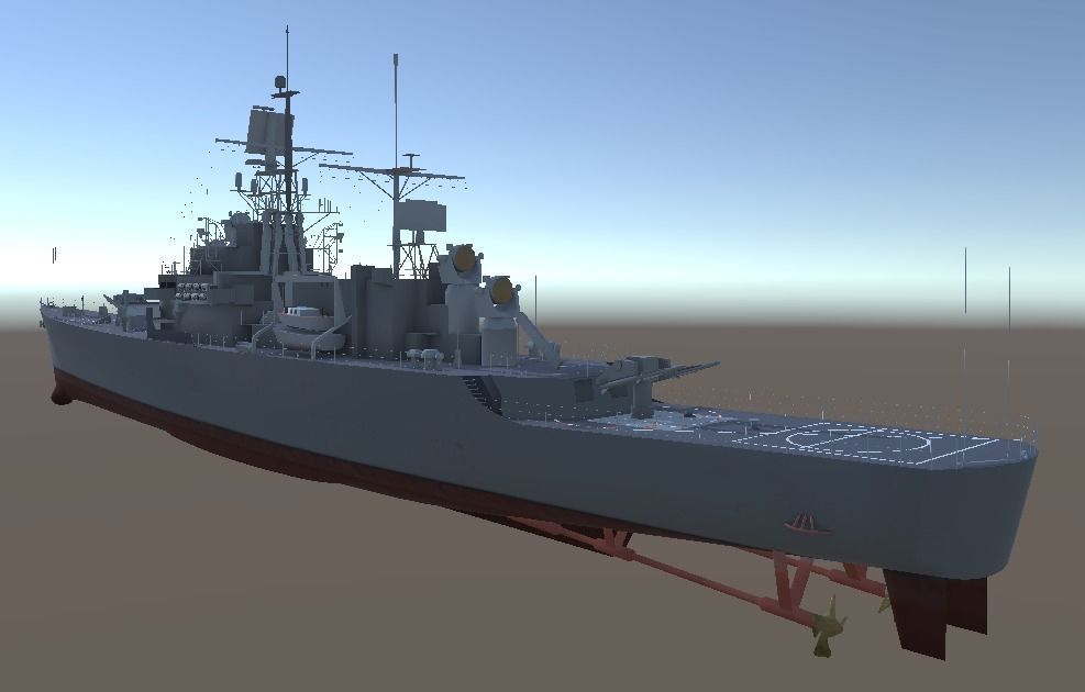 USS Bainbridge CGN-25 3d model low-poly Low-poly 3D model_2