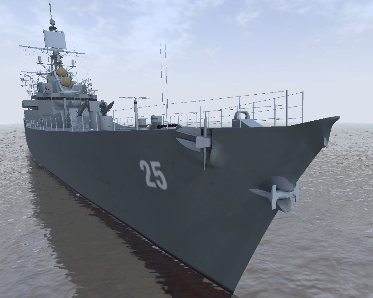 USS Bainbridge CGN-25 3d model low-poly Low-poly 3D model_12