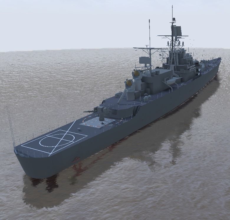 USS Bainbridge CGN-25 3d model low-poly Low-poly 3D model_9