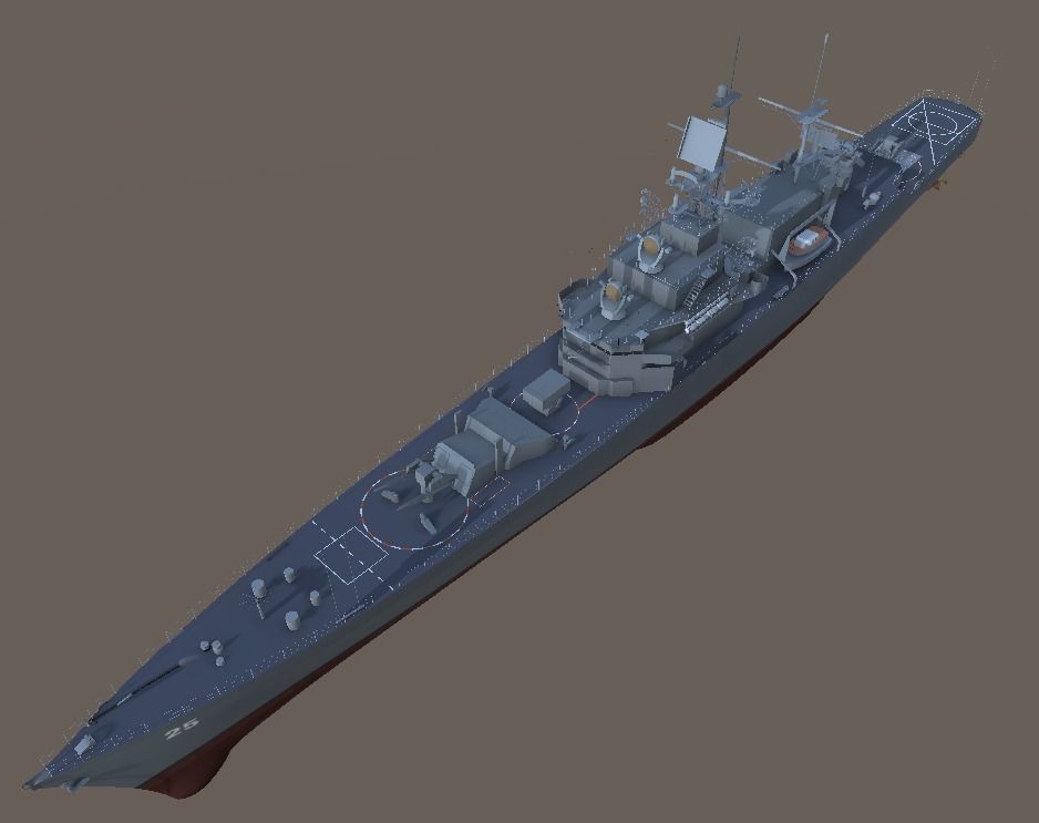 USS Bainbridge CGN-25 3d model low-poly Low-poly 3D model_4