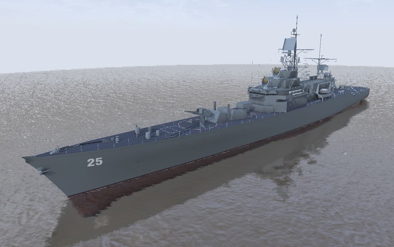 USS Bainbridge CGN-25 3d model low-poly Low-poly 3D model_7