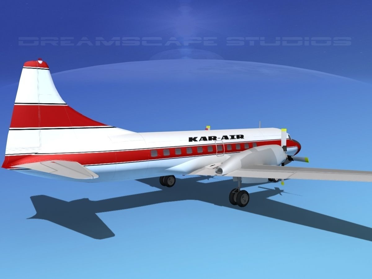 Convair CV-580 Kar-Air 3D model_5