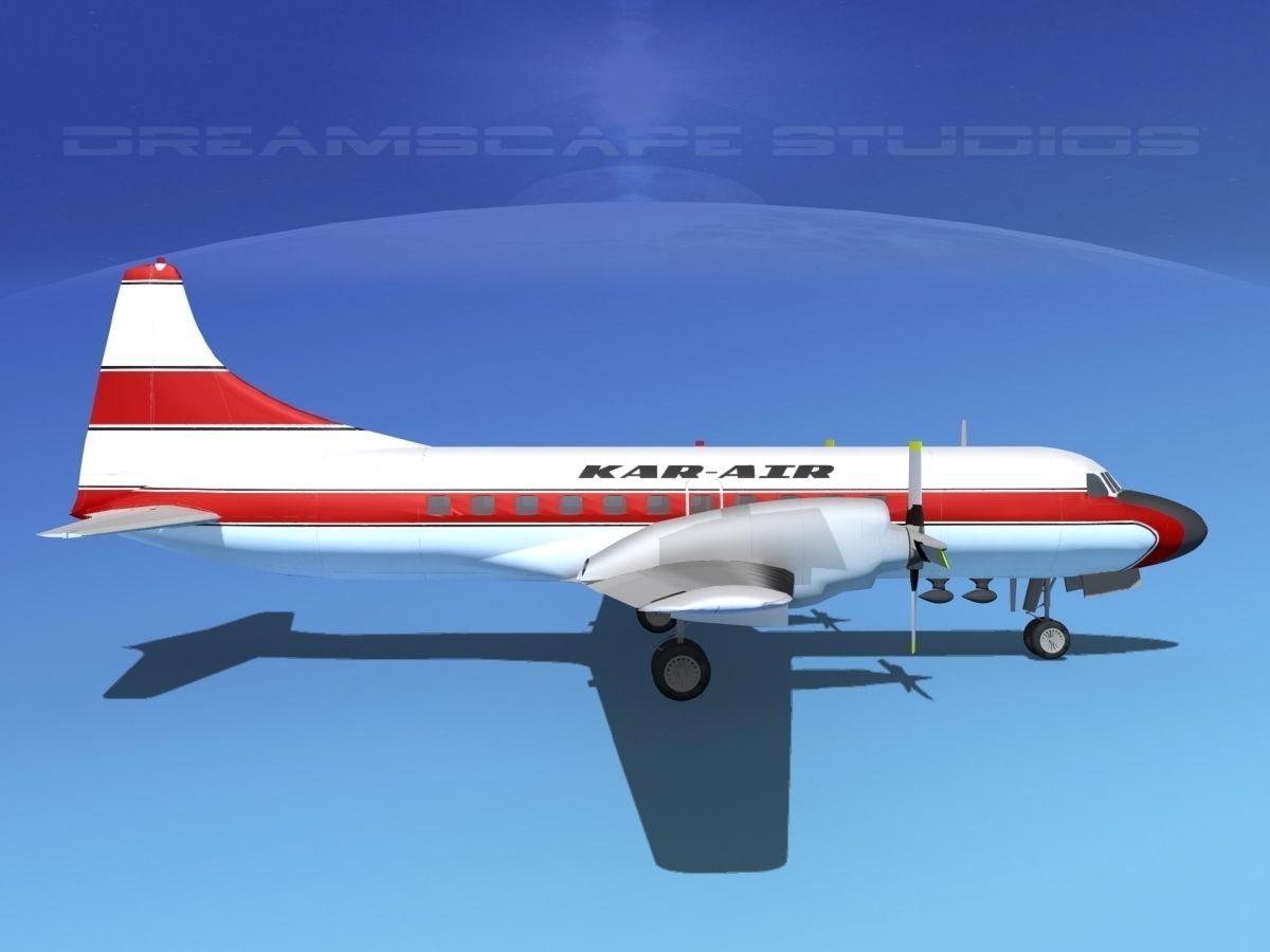 Convair CV-580 Kar-Air 3D model_4